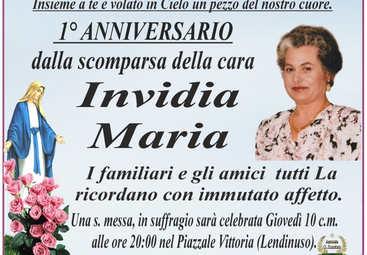 Anniversario Maria Invidia